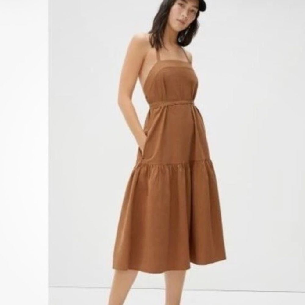 Everlane The Pinafore Dress, a sleeveless midi dress 00 fits small easily